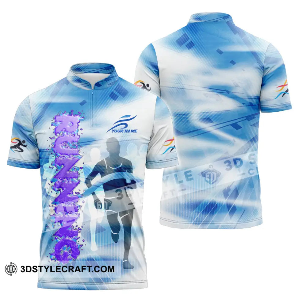 Unisex Shirt - Custom Running 3D Shirt - Zipper Polo Shirt / S - T-shirt