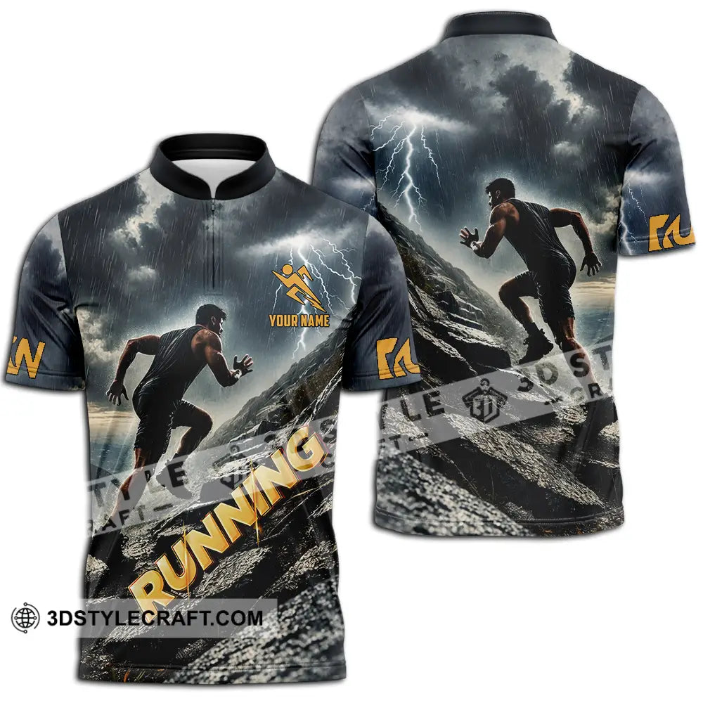 Unisex Shirt - Custom Running 3D Shirt Zipper Polo Shirt / S T-shirt
