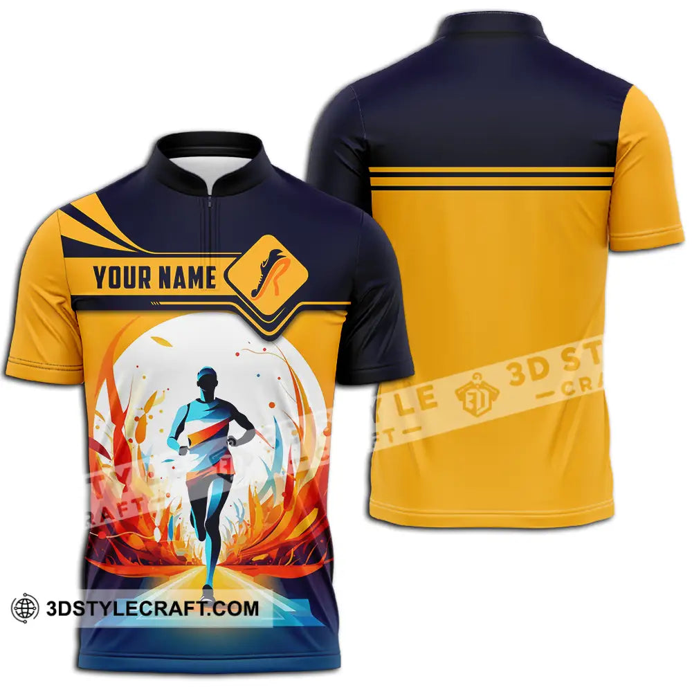 Unisex Shirt - Custom Running 3D Shirt Zipper Polo Shirt / S T-shirt