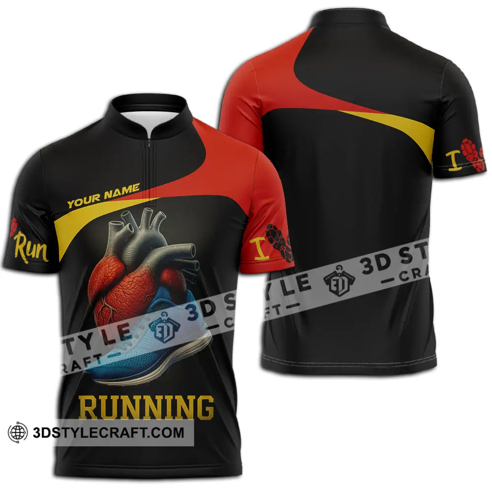 Unisex Shirt - Custom Running Lover Runner Shirt Zipper Polo Shirt / S T-shirt