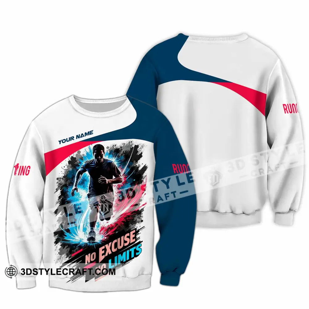 Unisex Shirt - Custom Running No Excuse No Limits Shirt - Long Sleeve / S - T-shirt