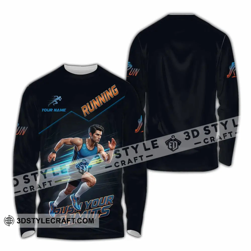 Unisex Shirt - Custom Running Push Your Limits Shirt - Long Sleeve Shirt / S - T-shirt