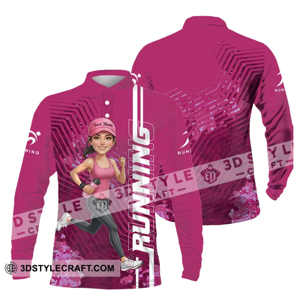 Unisex Shirt - Custom Running Women 3D Shirt Long Sleeve Polo / S T-shirt