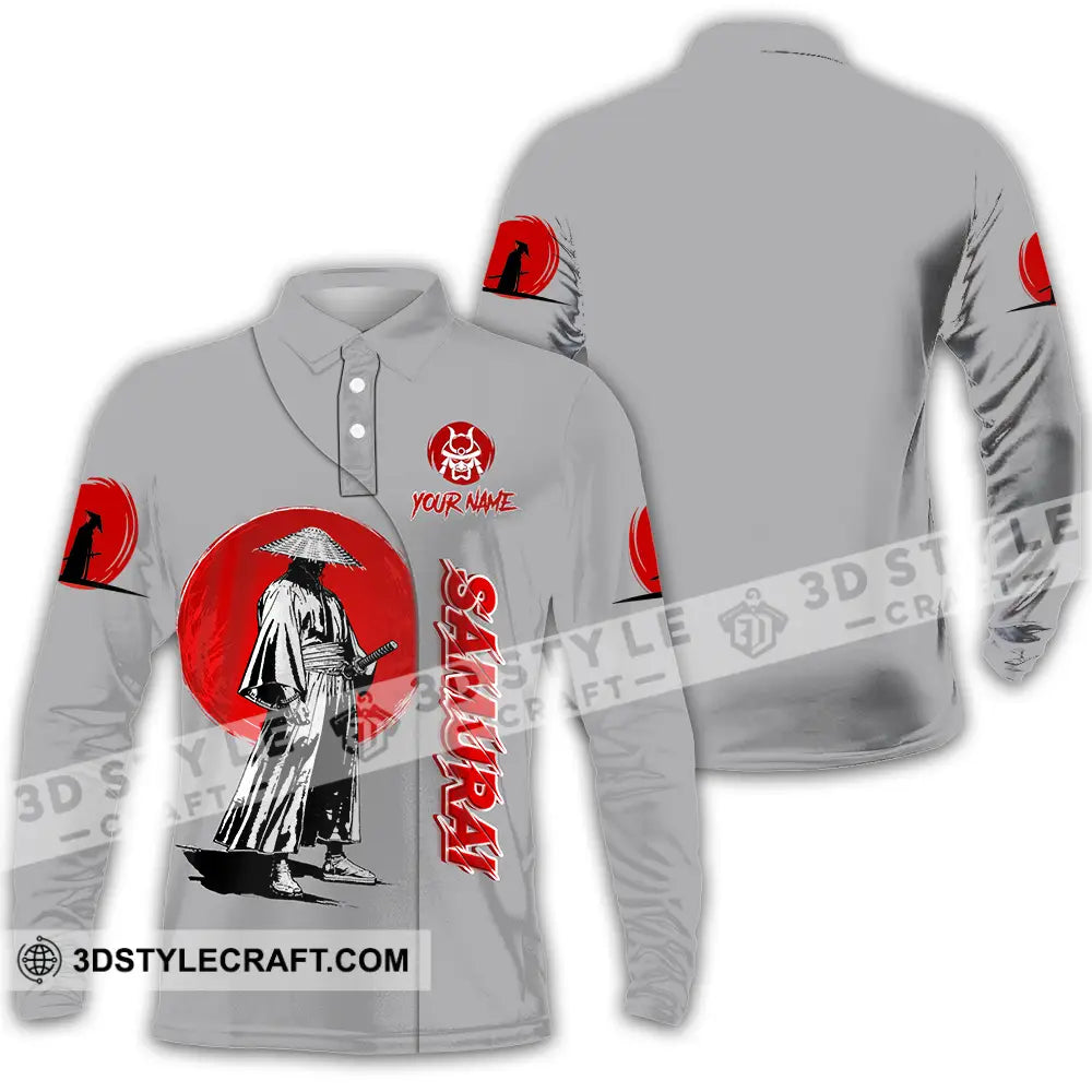 Unisex Shirt - Custom Samurai 3D Shirt Long Sleeve Polo / S T-shirt