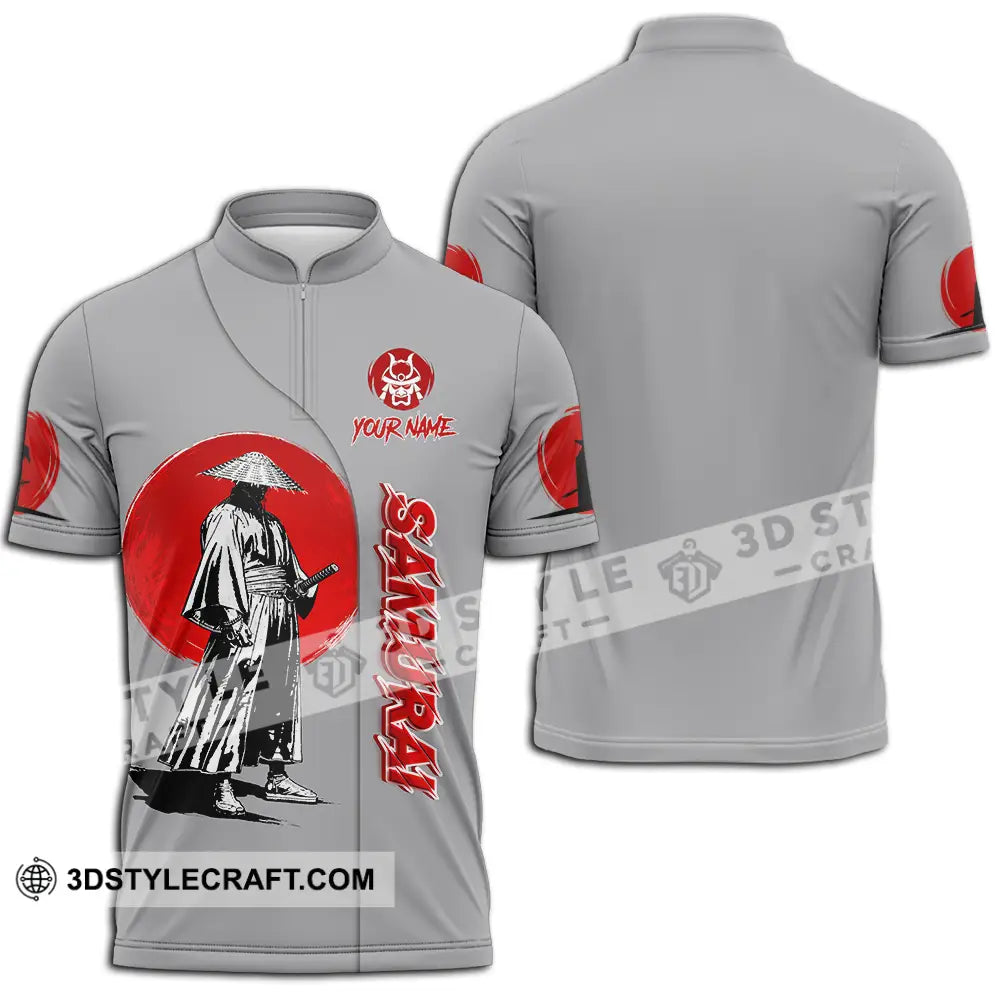 Unisex Shirt - Custom Samurai 3D Shirt Zipper Polo Shirt / S T-shirt