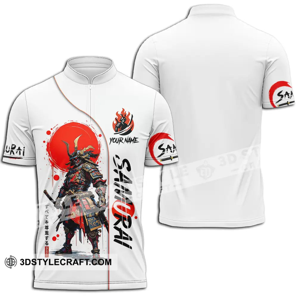 Unisex Shirt - Custom Samurai 3D Shirt Zipper Polo Shirt / S T-shirt