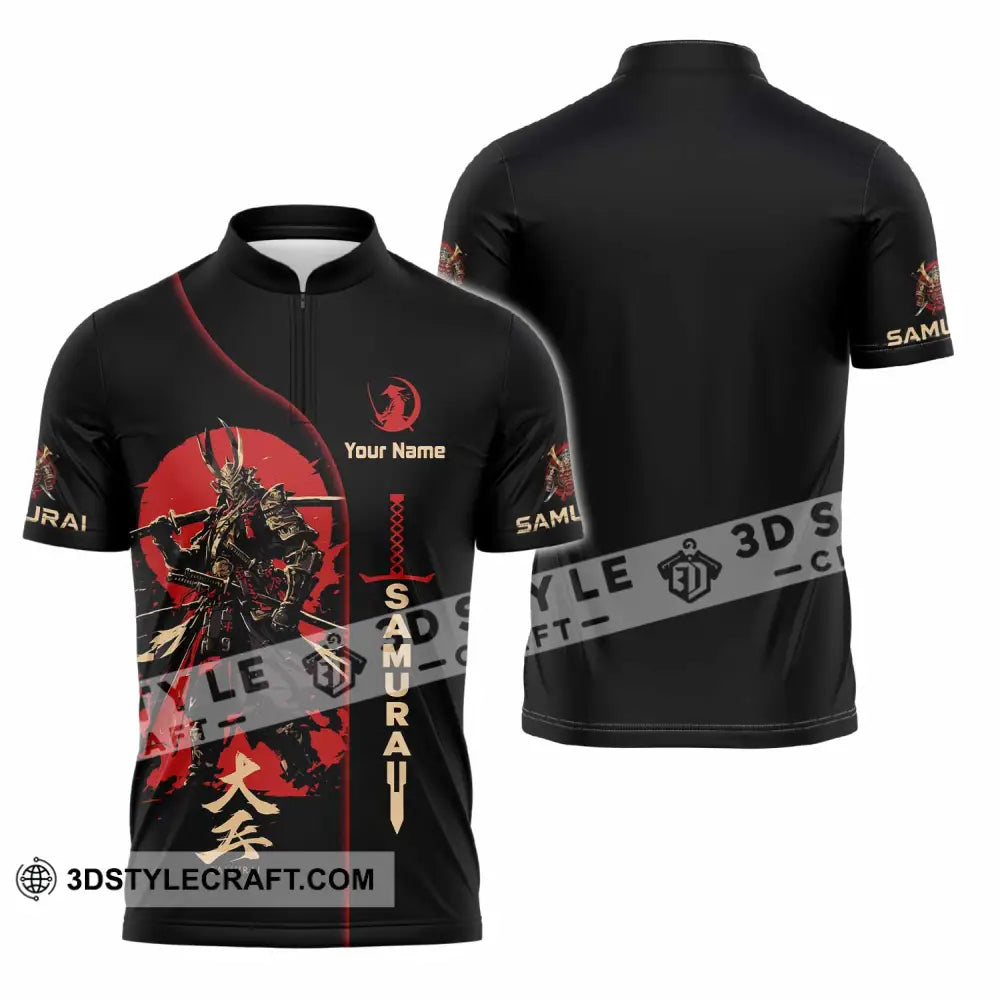 Unisex Shirt - Custom Samurai Shirt - Zipper Polo Shirt / S - T-shirt
