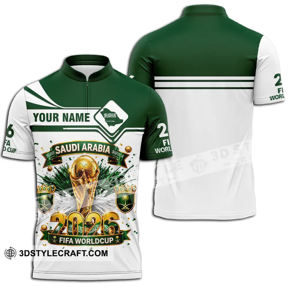 Unisex Shirt - Custom Saudi Arabia World Cup 2026 Shirt - Zipper Polo Shirt / S - T-shirt