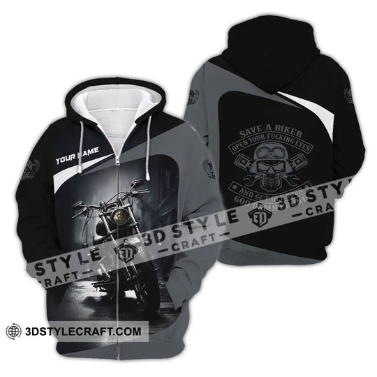 Unisex Shirt - Custom Save A Biker Open Your Fucking Eyes And Get Off Your Phone Shirt style option 2