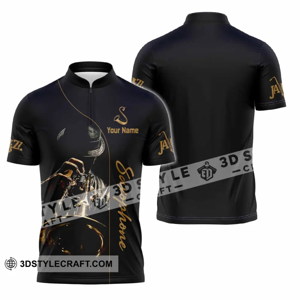 Unisex Shirt - Custom Saxophone Shirt - Zipper Polo Shirt / S - T-shirt