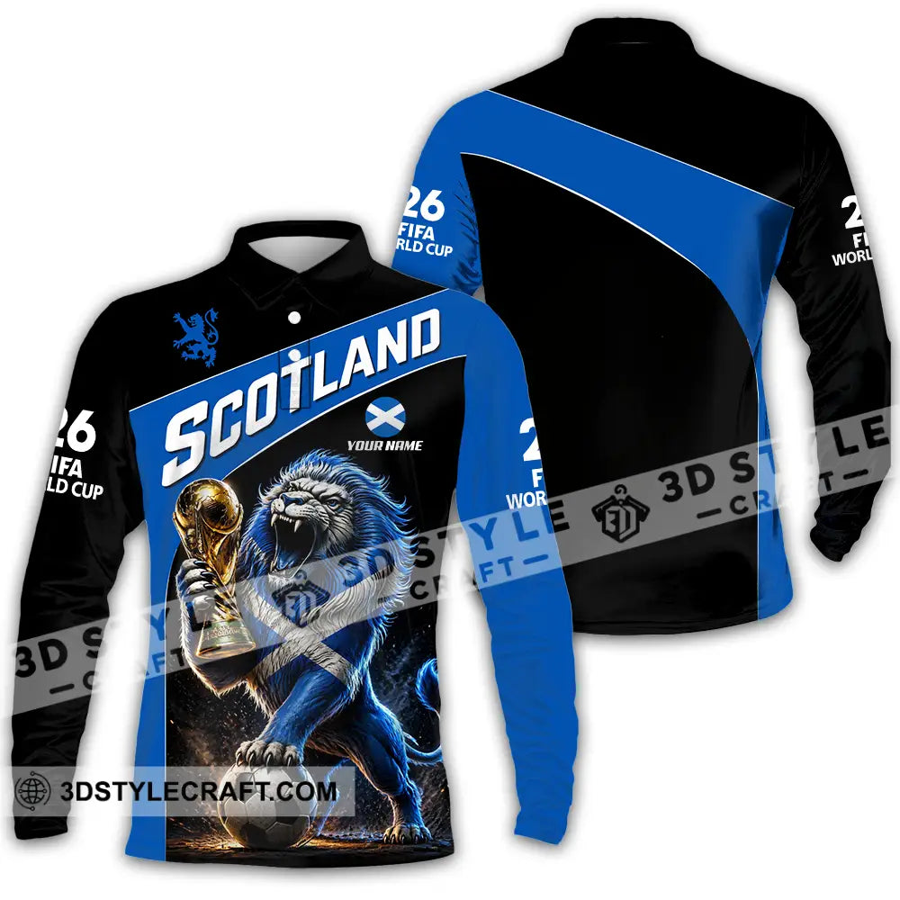 Unisex Shirt - Custom Scotland World Cup 2026 3D Shirt - Long Sleeve Polo / S - T-shirt
