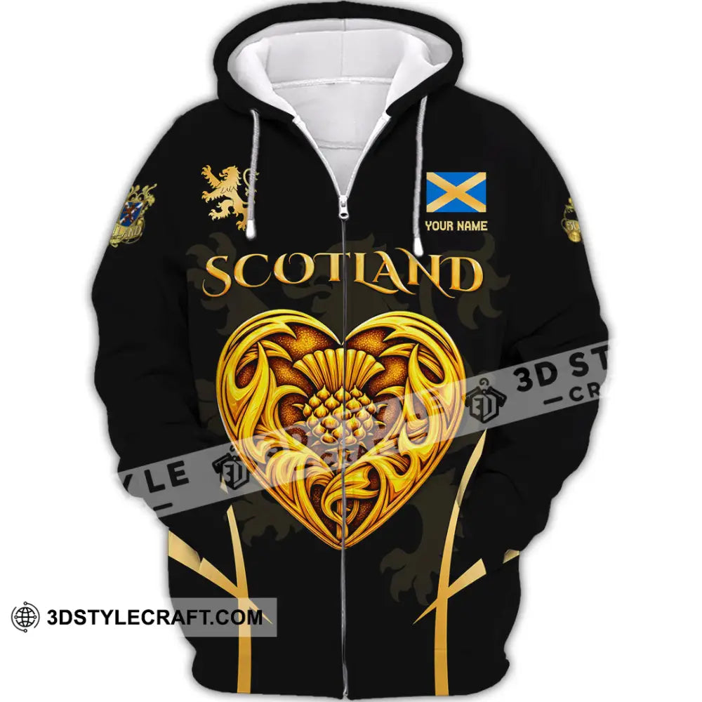 Unisex Shirt - Custom Scotland 3D Shirt Zipper Hoodie / S T-shirt