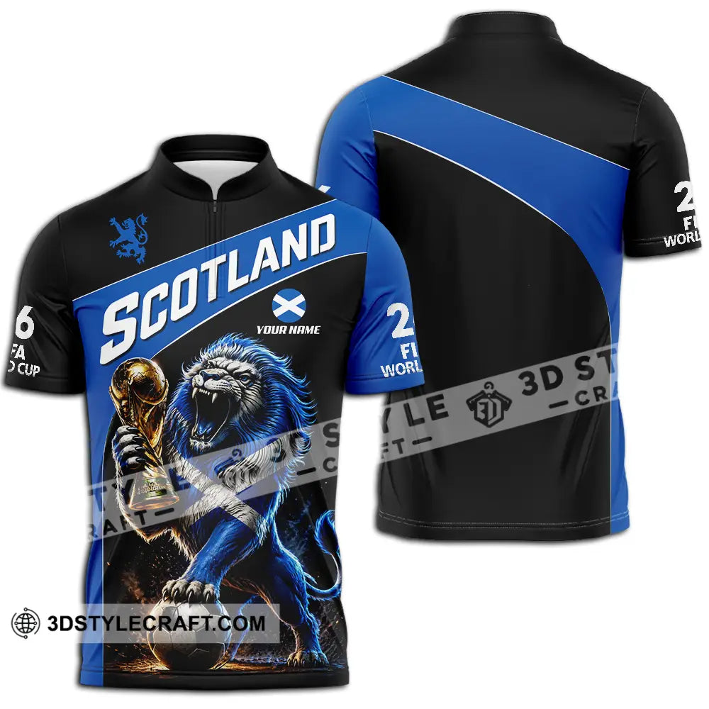 Unisex Shirt - Custom Scotland World Cup 2026 3D Shirt - Zipper Polo Shirt / S - T-shirt