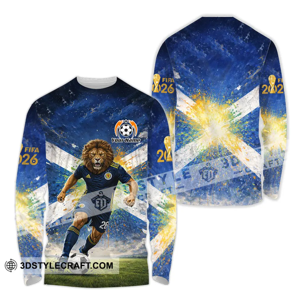 Unisex Shirt - Custom Scotland Fifa World Cup 2026 3D Shirt Long Sleeve Shirt / S T-shirt