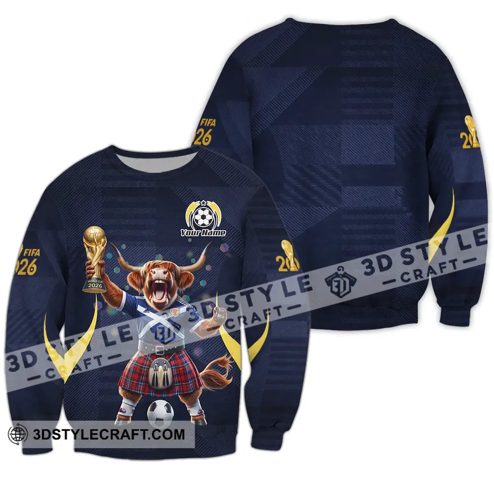 Unisex Shirt - Custom Scotland Fifa World Cup 2026 3D Shirt Long Sleeve / S T-shirt
