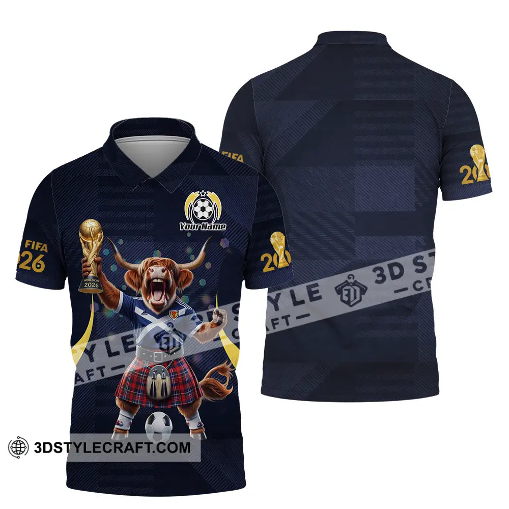 Unisex Shirt - Custom Scotland Fifa World Cup 2026 3D Shirt Polo Shirt / S T-shirt