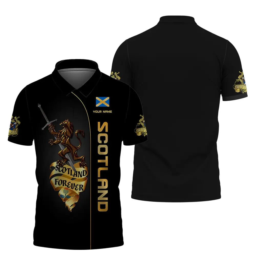 Unisex Shirt Custom Scotland Forever T-Shirt Clothing Polo / S