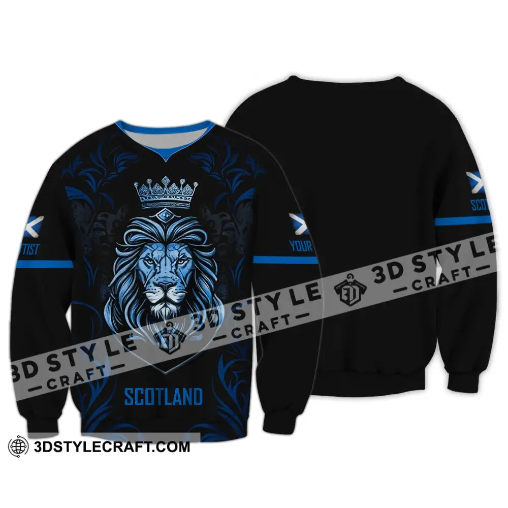 Unisex Shirt Custom Scotland Lion King T-Shirt Clothing Long Sleeve / S