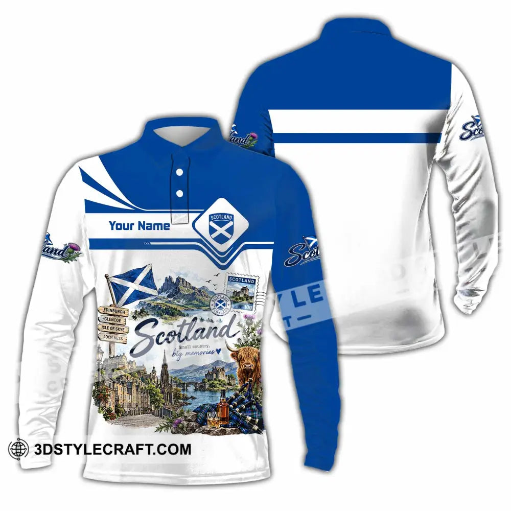 Unisex Shirt - Custom Scotland Shirt - Long Sleeve Polo / S - T-shirt
