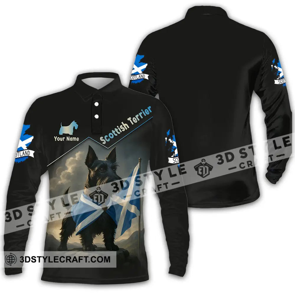 Unisex Shirt - Custom Scotland Terrier Pet Lover Shirt Long Sleeve Polo / S T-shirt