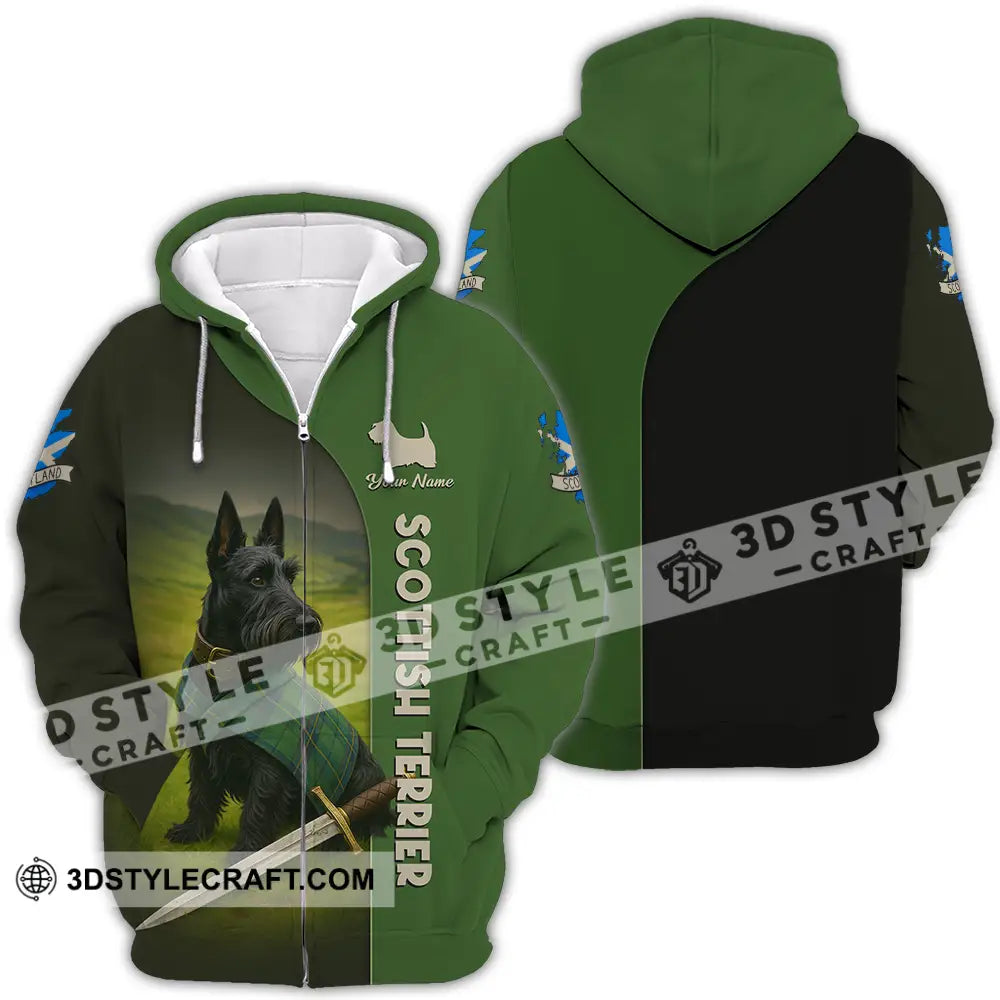 Unisex Shirt - Custom Scotland Terrier Pet Lover Shirt Zipper Hoodie / S T-shirt