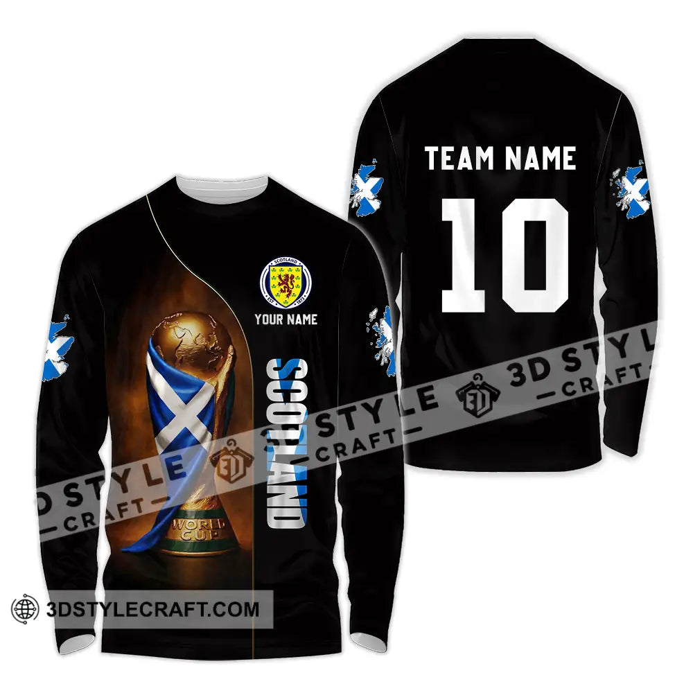 Unisex Shirt - Custom Scotland World Cup 3D Shirt Long Sleeve Shirt / S T-shirt