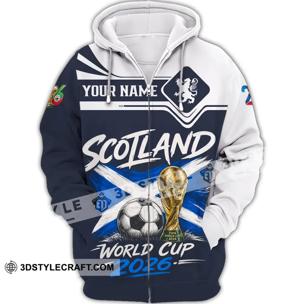 Unisex Shirt - Custom Scotland World Cup 2026 Shirt - Zipper Hoodie / S - T-shirt