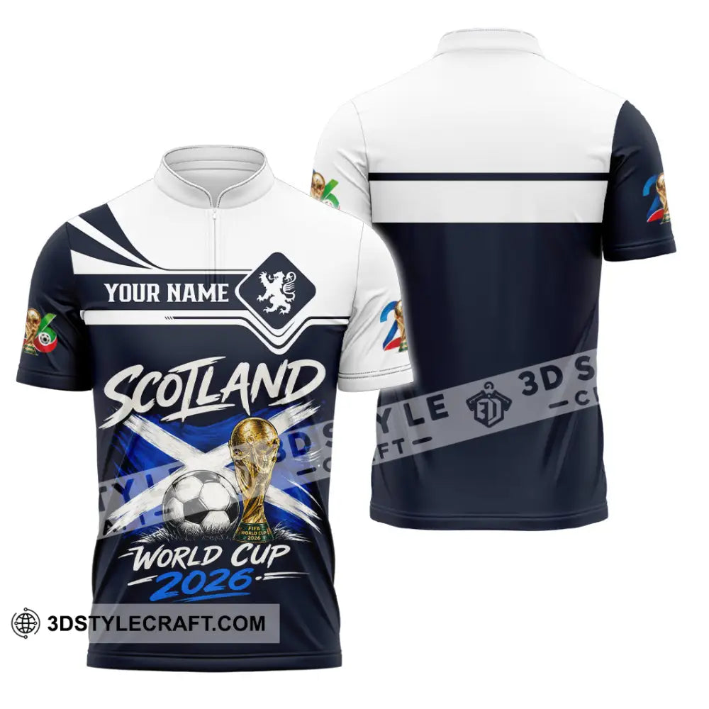 Unisex Shirt - Custom Scotland World Cup 2026 Shirt - Zipper Polo Shirt / S - T-shirt