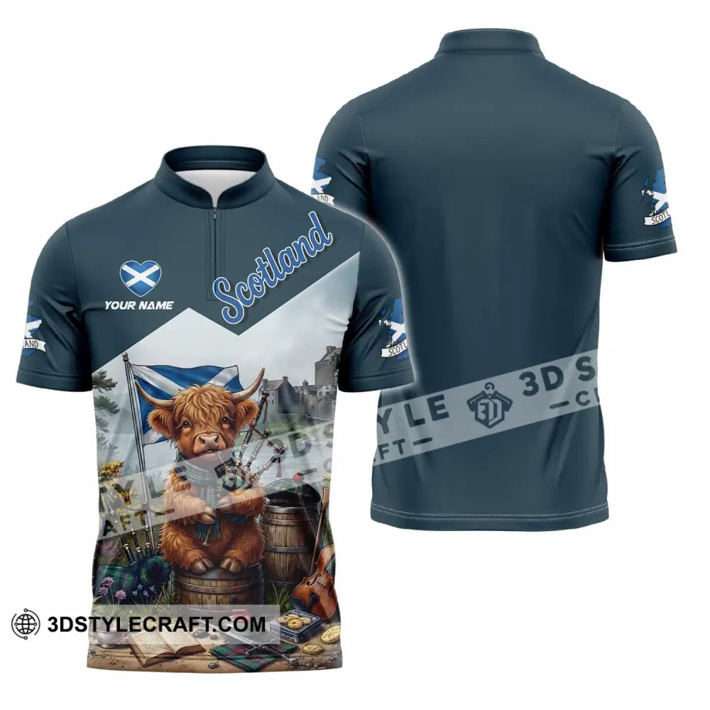 Unisex Shirt - Custom Scotland Shirt - Zipper Polo Shirt / S - T-shirt