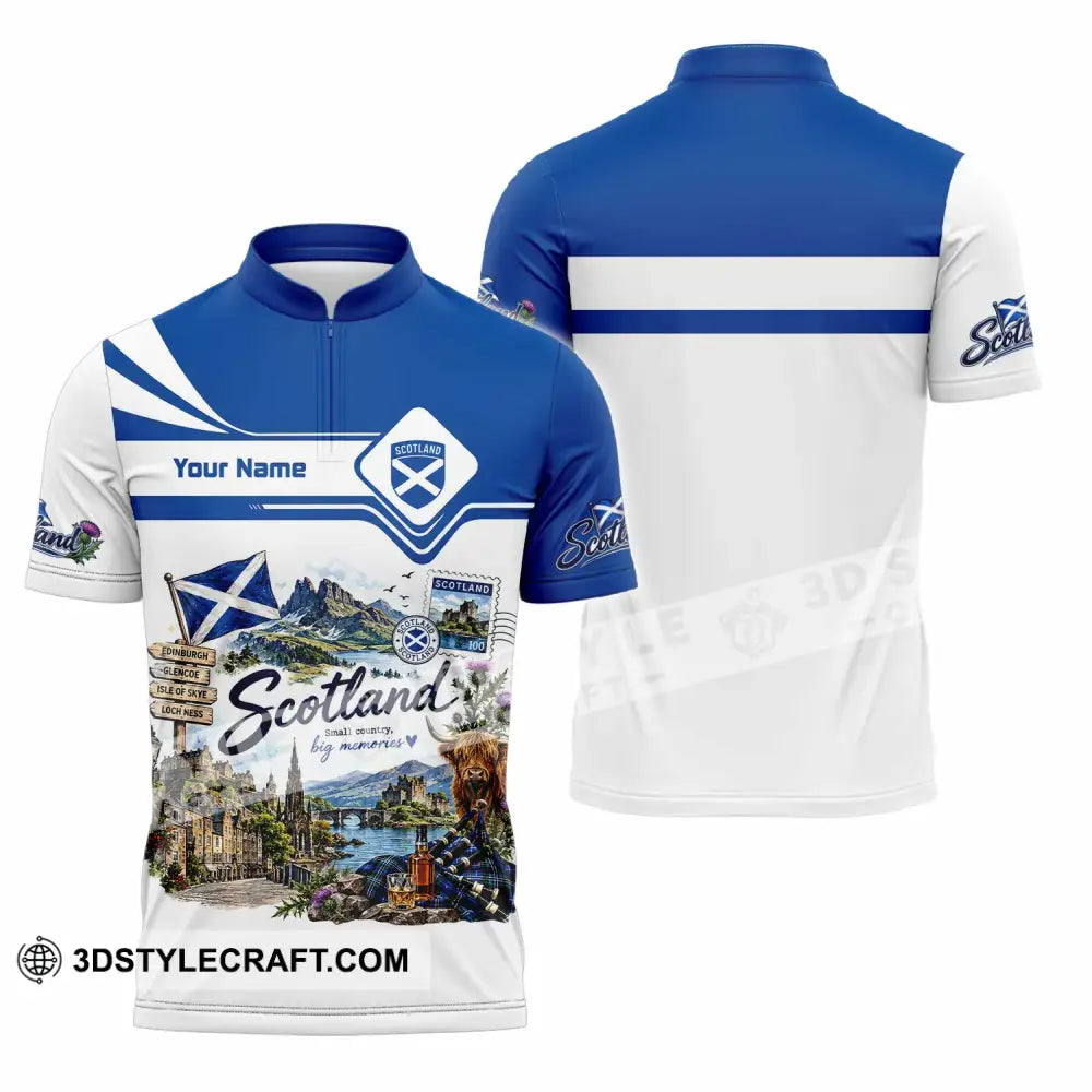 Unisex Shirt - Custom Scotland Shirt - Zipper Polo Shirt / S - T-shirt