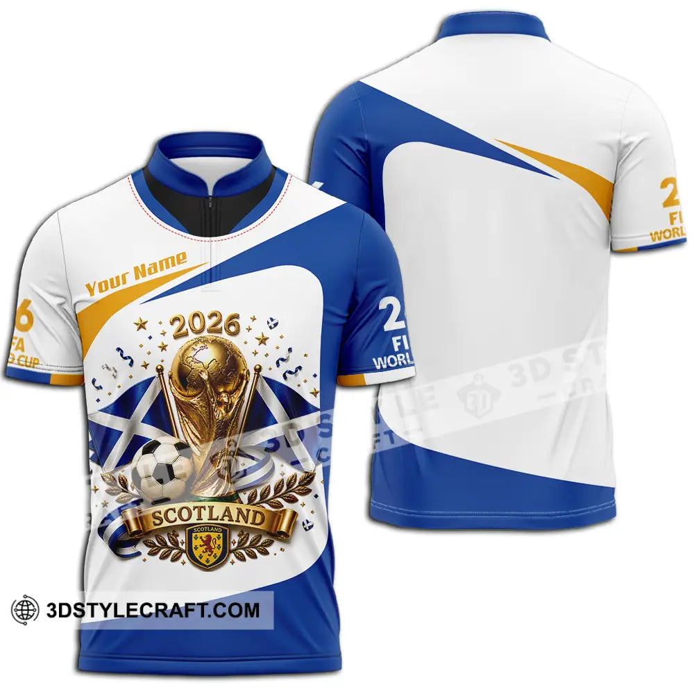 Unisex Shirt - Custom Scotland World Cup 2026 Shirt - Zipper Polo Shirt / S - T-shirt