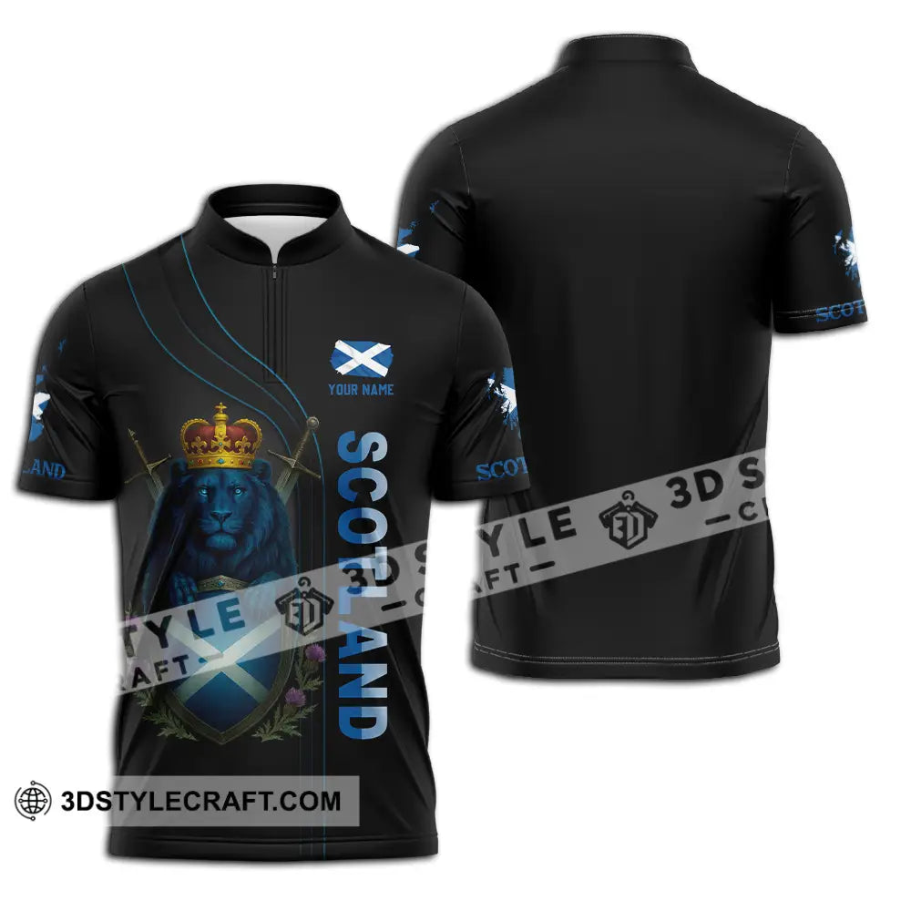 Unisex Shirt Custom Scottish Shirt Zipper Polo Shirt / S T shirt