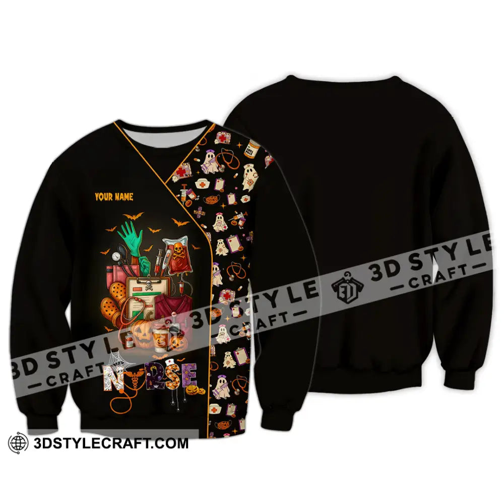 Unisex Shirt - Custom Scrubstar Fright Friends Nurse Halloween Shirt Long Sleeve / S T-shirt