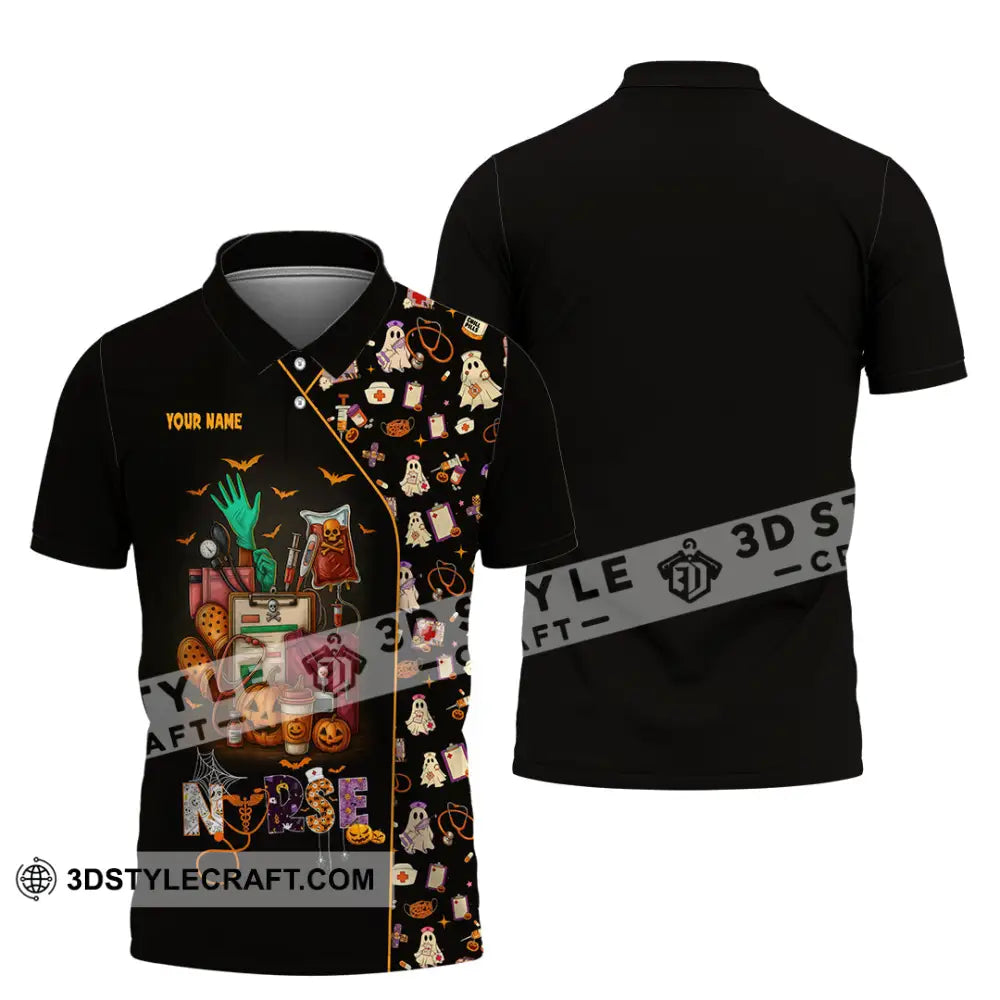 Unisex Shirt - Custom Scrubstar Fright Friends Nurse Halloween Shirt Polo Shirt / S T-shirt