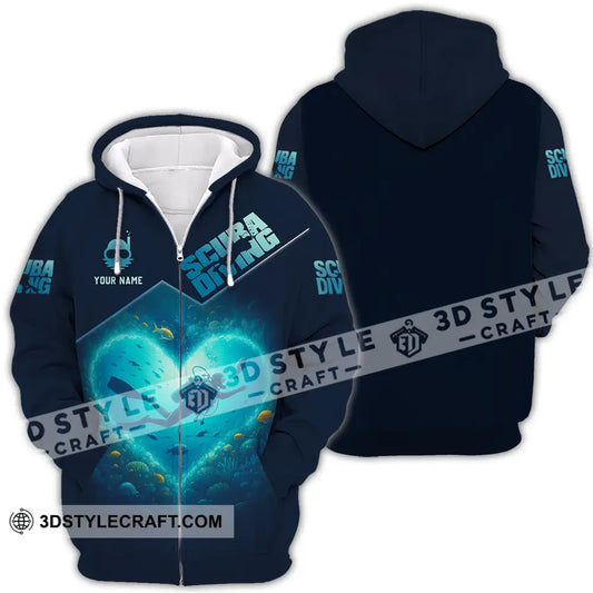Unisex Shirt - Custom Scuba Diving 3D Shirt Zipper Hoodie / S T-shirt