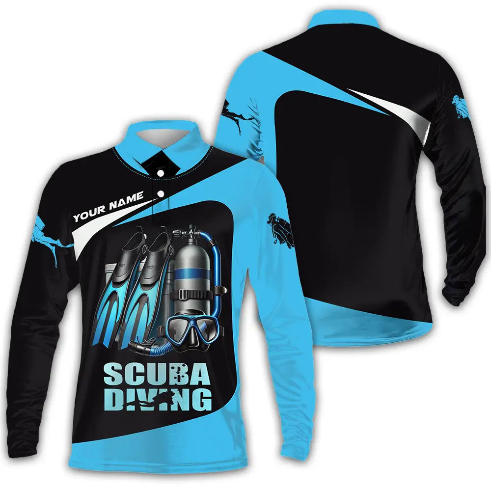 Unisex Shirt - Custom Scuba Diving Lover Shirt Long Sleeve Polo / S T-shirt