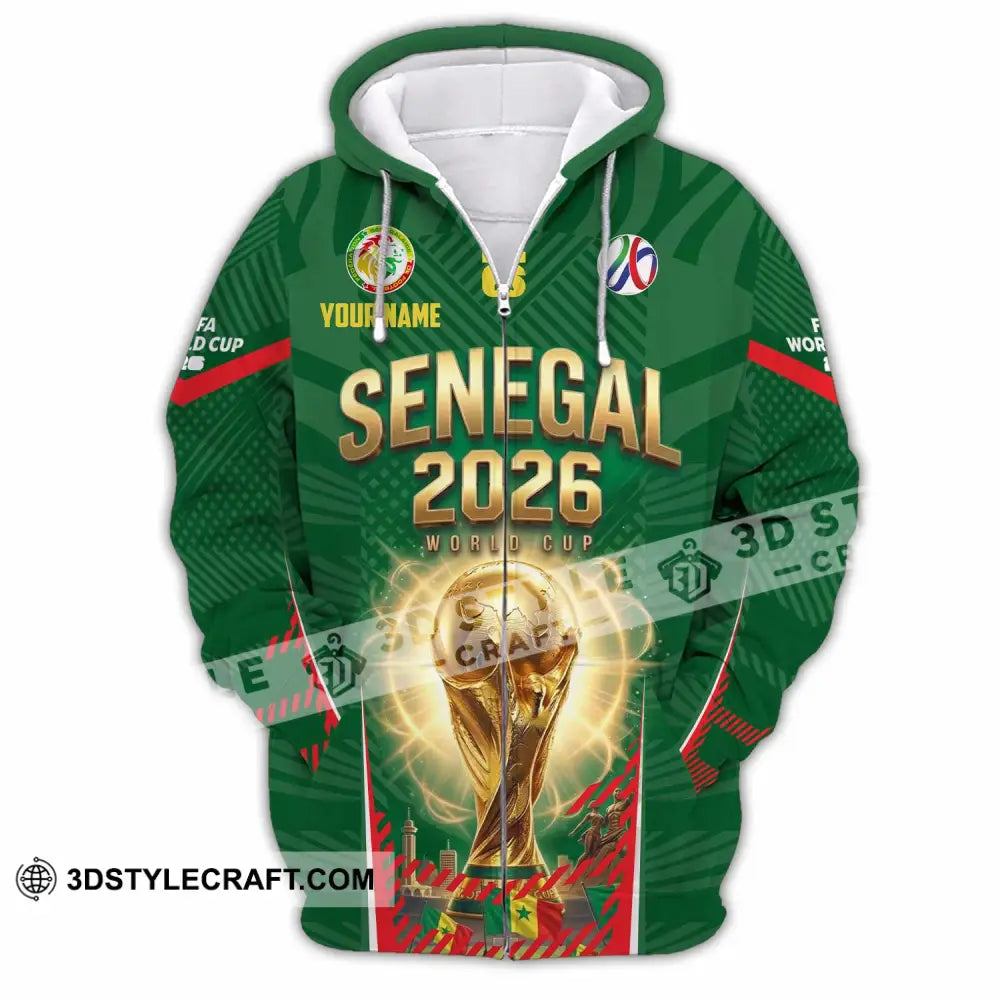 Unisex Shirt - Custom Senegal World Cup 2026 Shirt - Zipper Hoodie / S - T-shirt