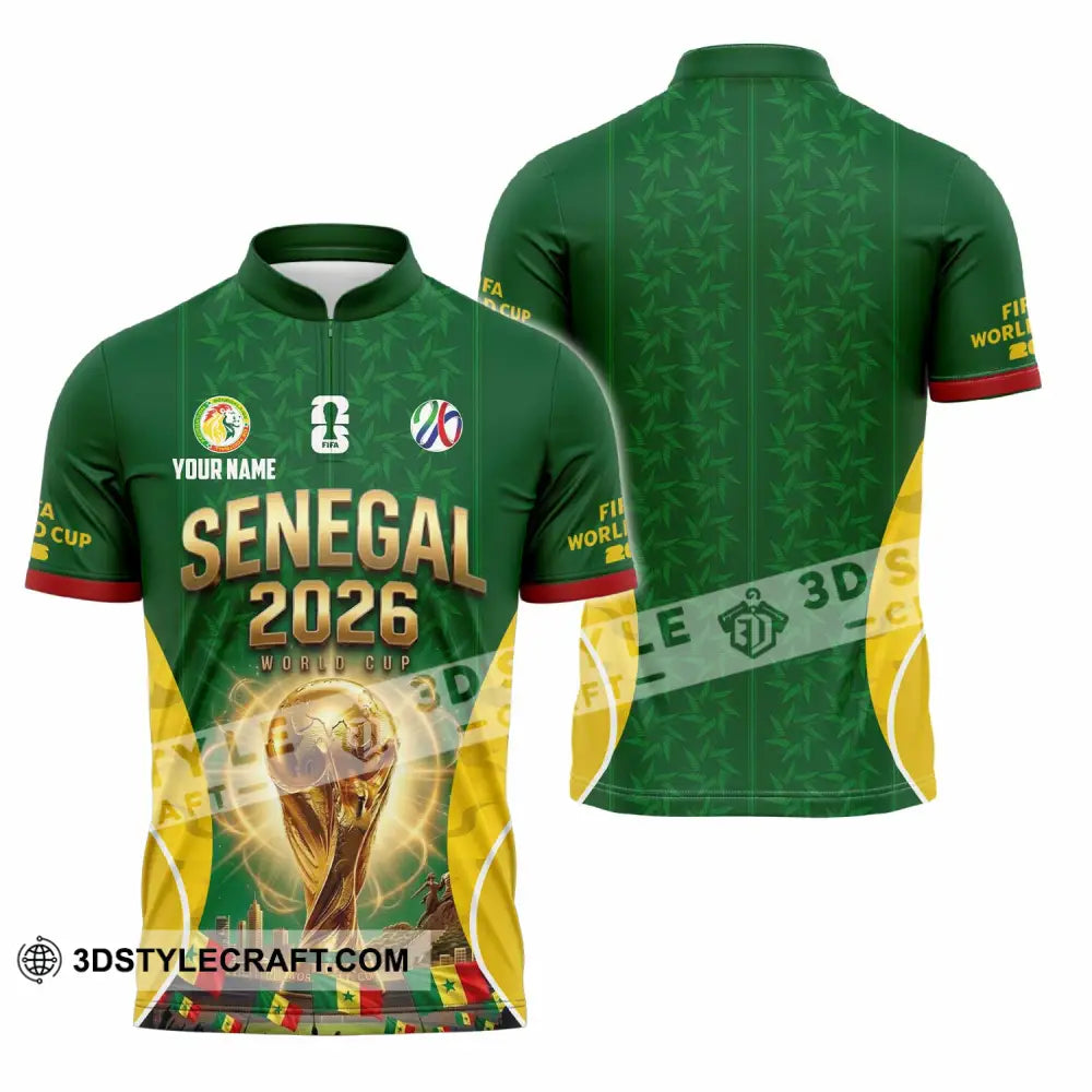 Unisex Shirt - Custom Senegal World Cup 2026 Shirt - Zipper Polo Shirt / S - T-shirt