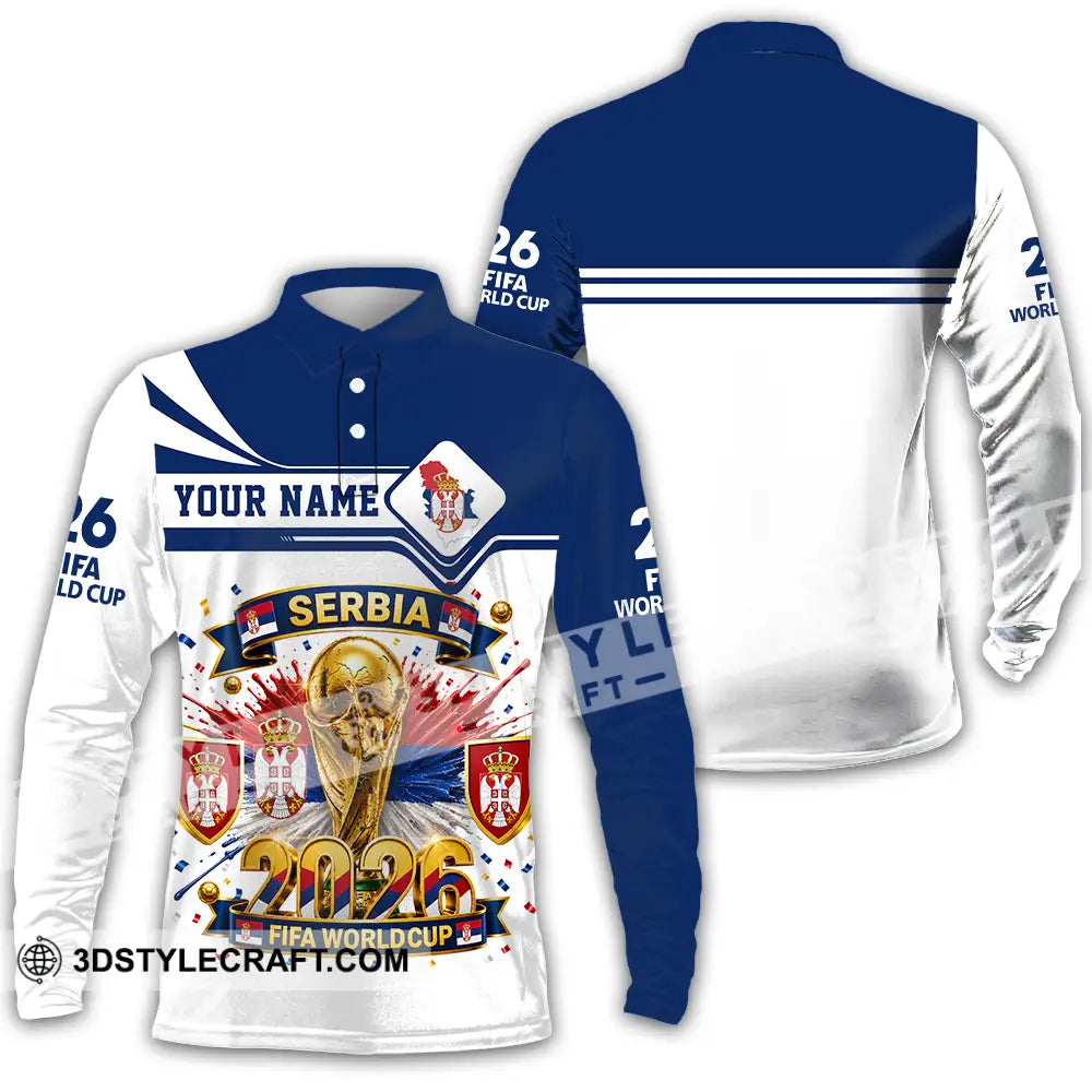 Unisex Shirt - Custom Serbia World Cup 2026 Shirt - Long Sleeve Polo / S - T-shirt