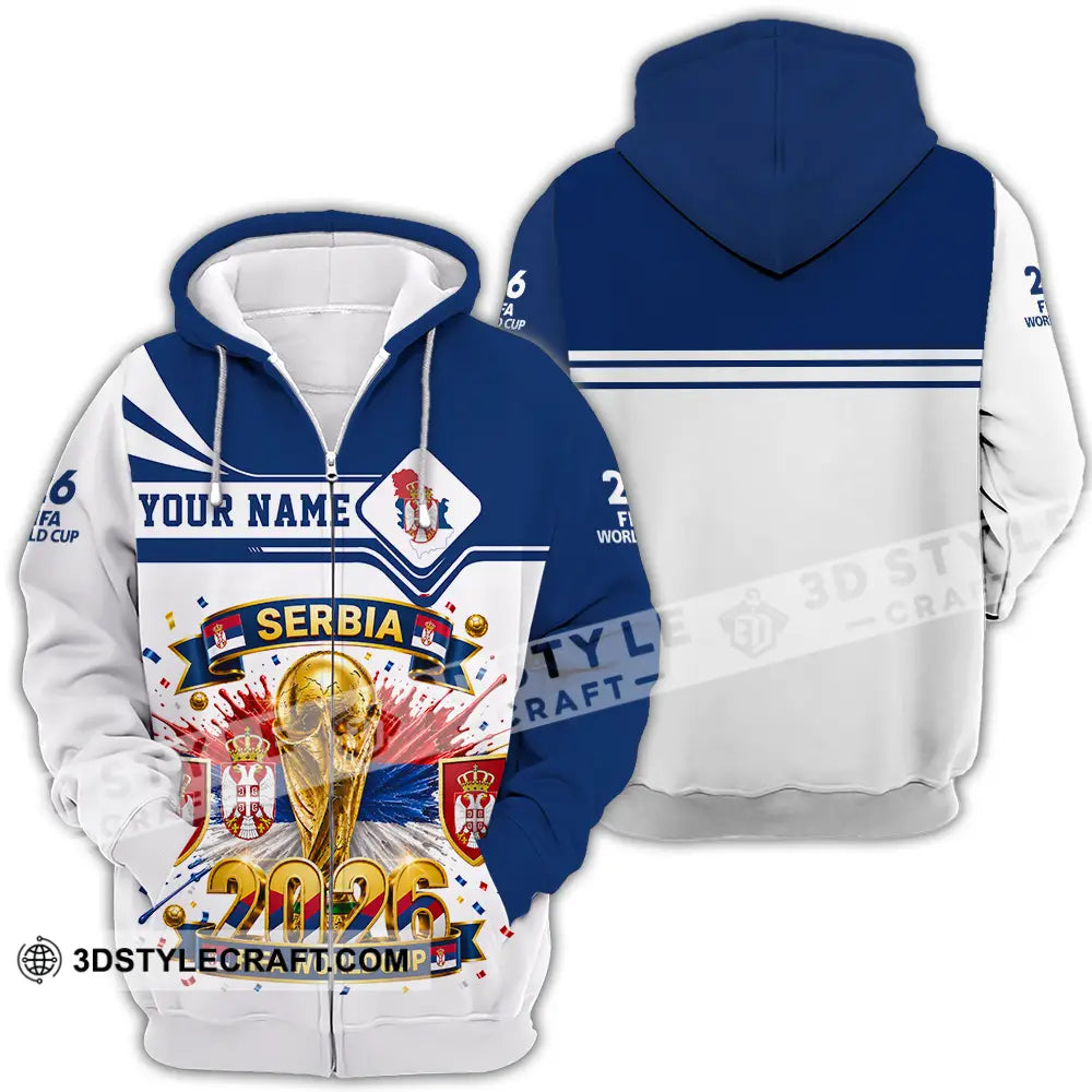 Unisex Shirt - Custom Serbia World Cup 2026 Shirt - Zipper Hoodie / S - T-shirt