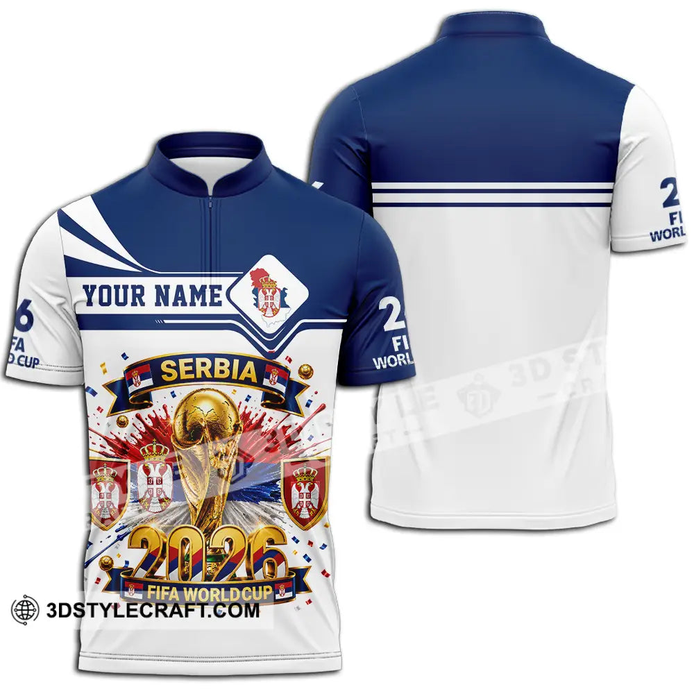 Unisex Shirt - Custom Serbia World Cup 2026 Shirt - Zipper Polo Shirt / S - T-shirt