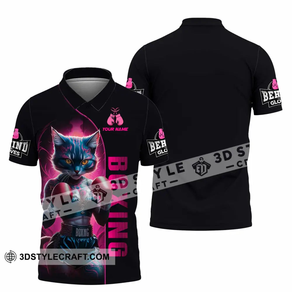 Unisex Shirt - Custom Sexy Boxing Cat Boxing Lover Shirt Polo Shirt / S T-shirt