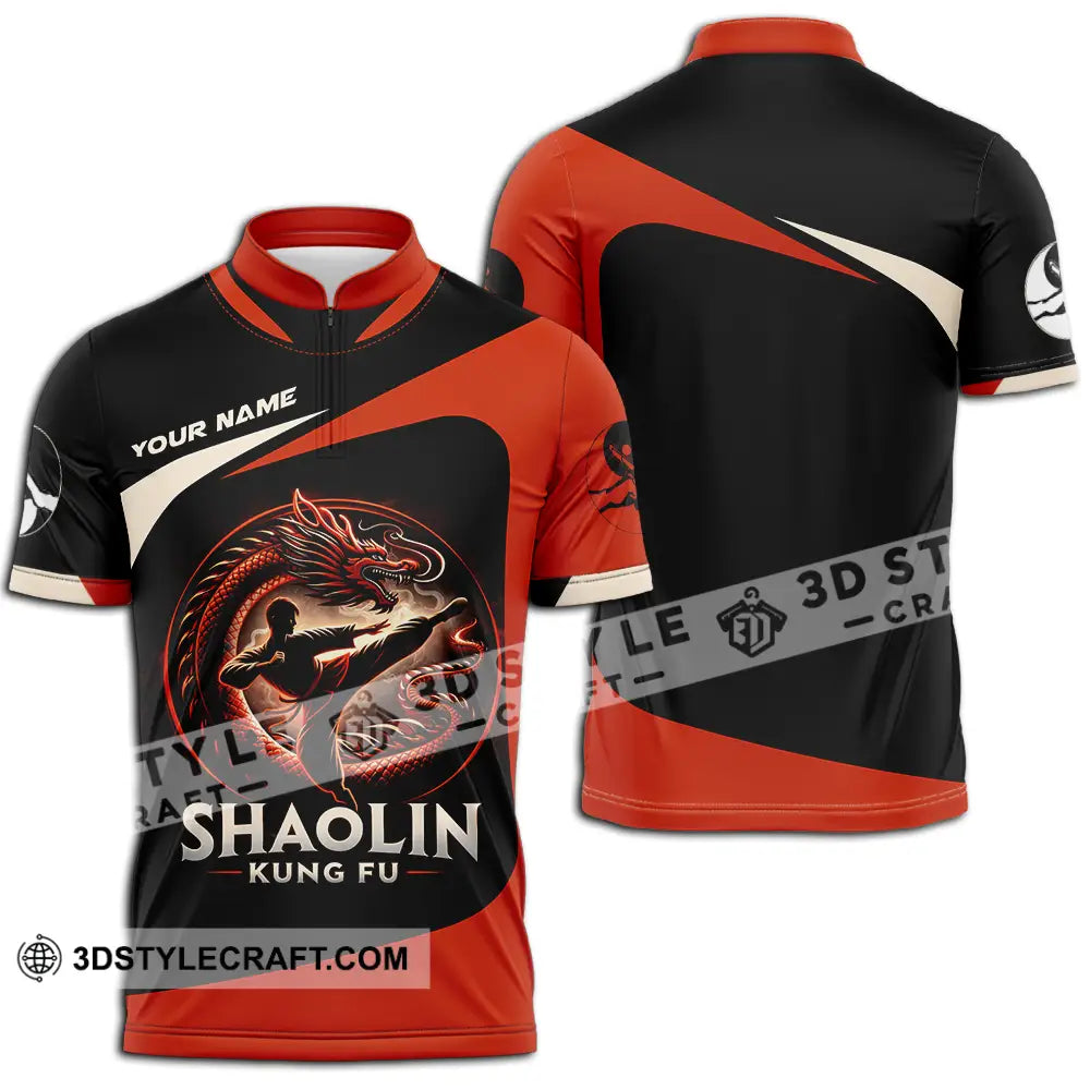 Unisex Shirt - Custom Shaolin Kung Fu 3D Shirt Zipper Polo Shirt / S T-shirt