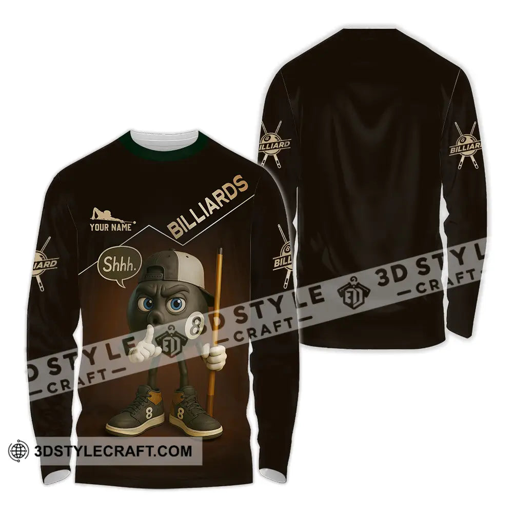 Unisex Shirt - Custom Shhh Billiards Shirt Long Sleeve Shirt / S T-shirt