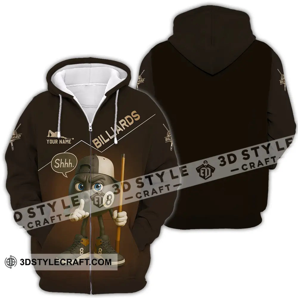 Unisex Shirt - Custom Shhh Billiards Shirt Zipper Hoodie / S T-shirt