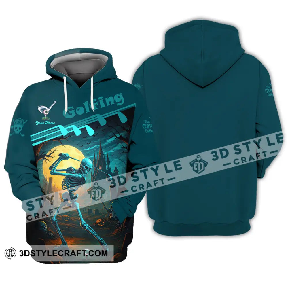 Unisex Shirt - Custom Skeleton Golfing Golf Player Shirt Hoodie / S T-shirt