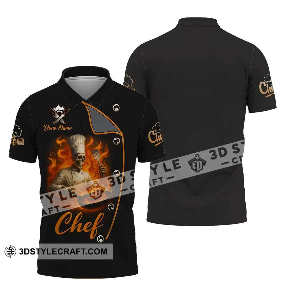 Unisex Shirt - Custom Skeleton Master Chef Chef Shirt Polo Shirt / S T-shirt