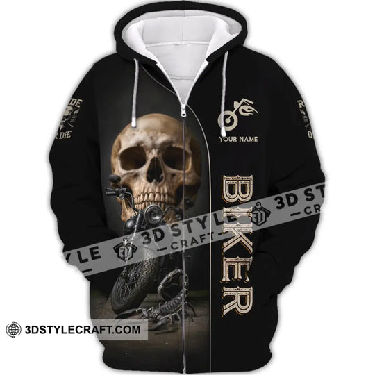 Unisex Shirt - Custom Skull Biker Shirt style option 2
