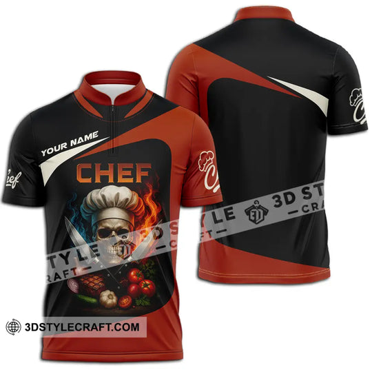 Unisex Shirt - Custom Skull Master Chef, Chef Shirt style option 2