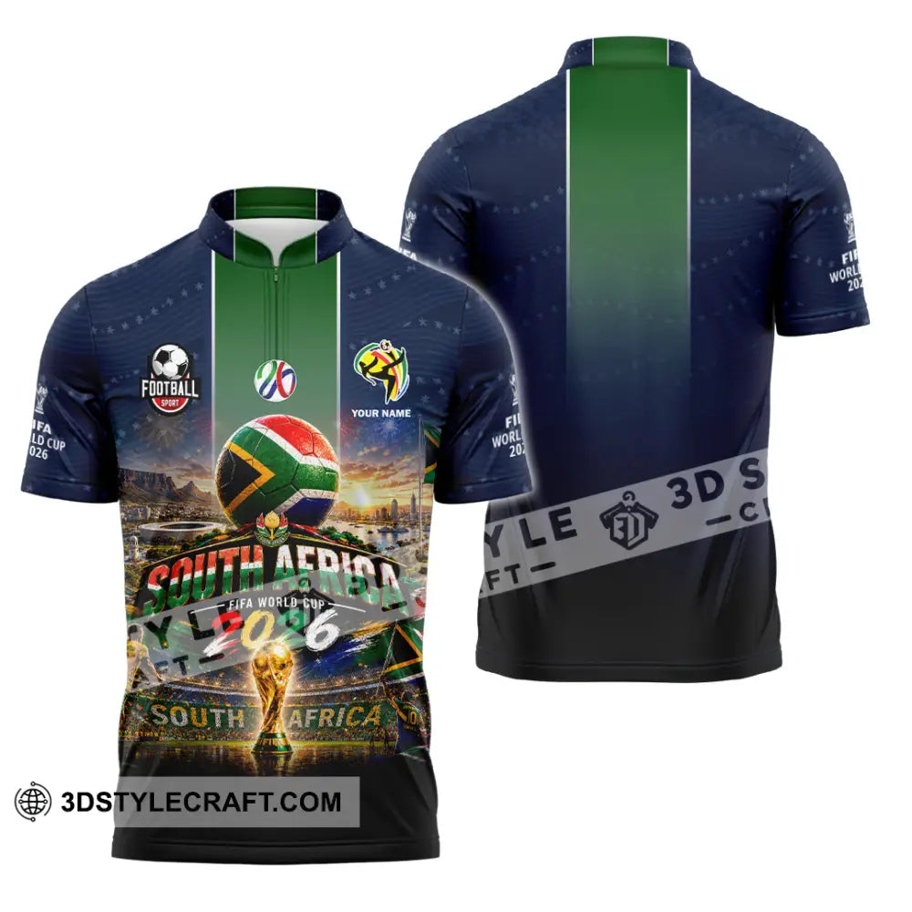 Unisex Shirt - Custom South Africa World Cup 2026 Shirt - Zipper Polo Shirt / S - T-shirt